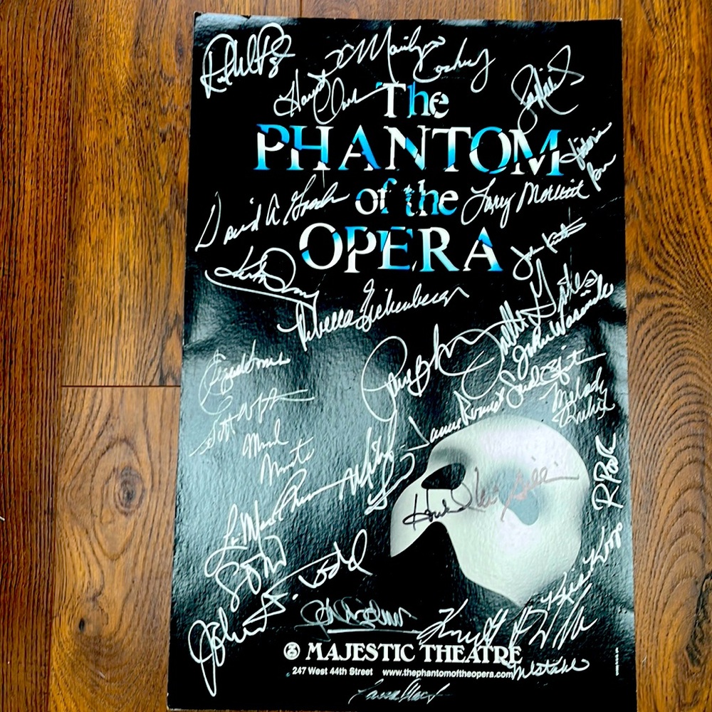 Phantom of the opera poster singed by the whole cast